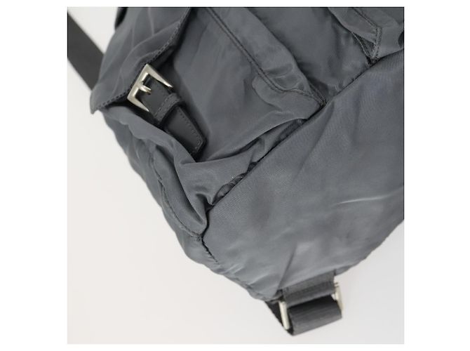 PRADA Rucksack aus grauem Nylon mit Silber authentisch gh1547 Braun - Ansicht 17