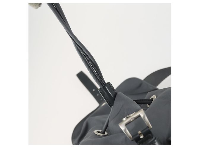 PRADA Rucksack aus grauem Nylon mit Silber authentisch gh1547 Braun - Ansicht 21