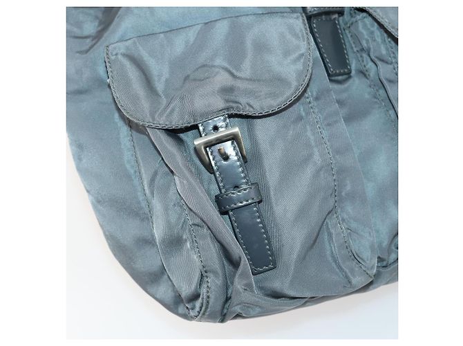 PRADA Rucksack aus grauem Nylon mit Silber authentisch gh1547 Braun - Ansicht 27