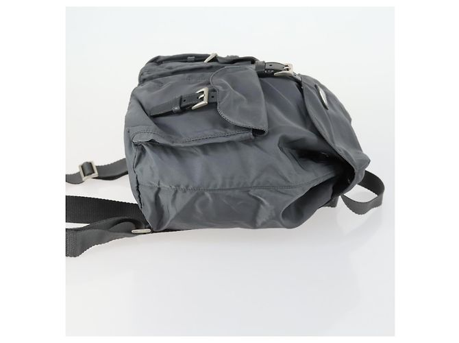 PRADA Rucksack aus grauem Nylon mit Silber authentisch gh1547 Braun - Ansicht 3