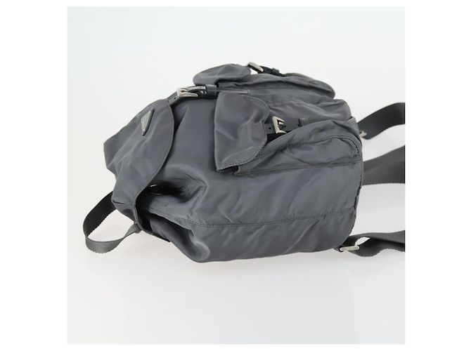 PRADA Rucksack aus grauem Nylon mit Silber authentisch gh1547 Braun - Ansicht 4