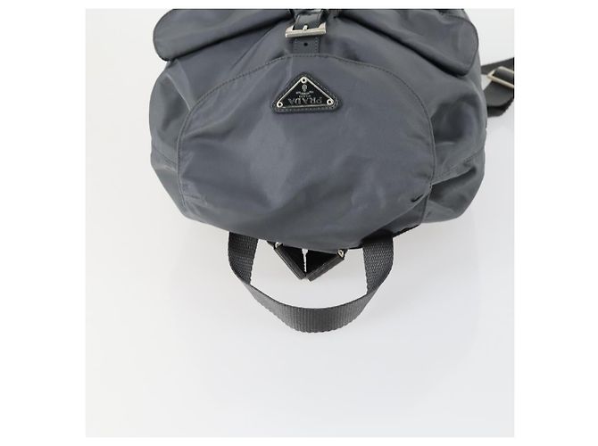 PRADA Rucksack aus grauem Nylon mit Silber authentisch gh1547 Braun - Ansicht 6