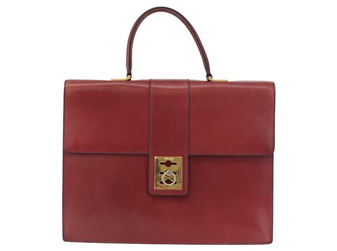 Céline Borsa a mano CELINE in pelle rossa dorata Auth 161005 Rosso D'oro - vista 13