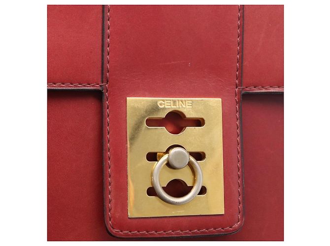 Céline Borsa a mano CELINE in pelle rossa dorata Auth 161005 Rosso D'oro - vista 17