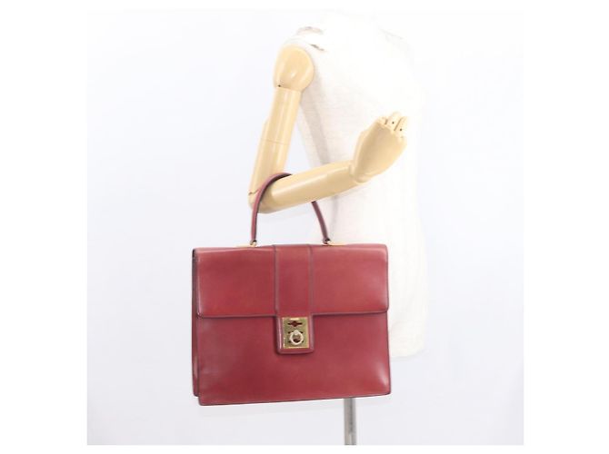 Céline Borsa a mano CELINE in pelle rossa dorata Auth 161005 Rosso D'oro - vista 23