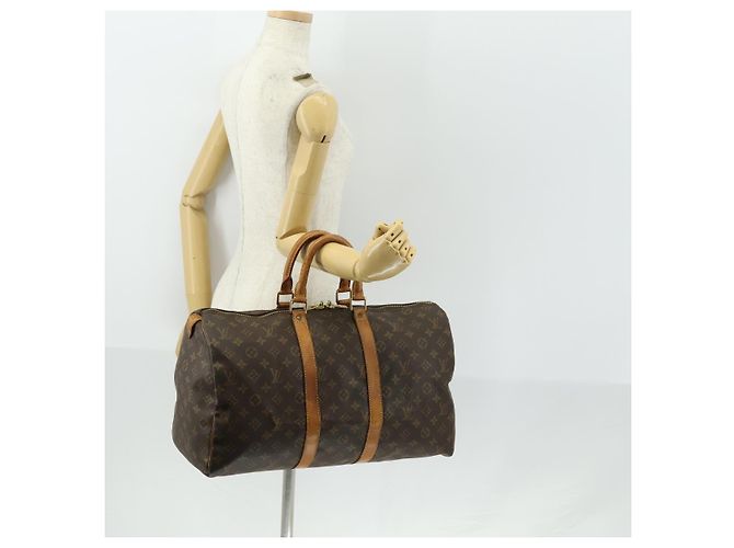 LOUIS VUITTON Borsa Boston Monogram Keepall 45 M41428 LV Auth am10376 Monogramma - vista 21