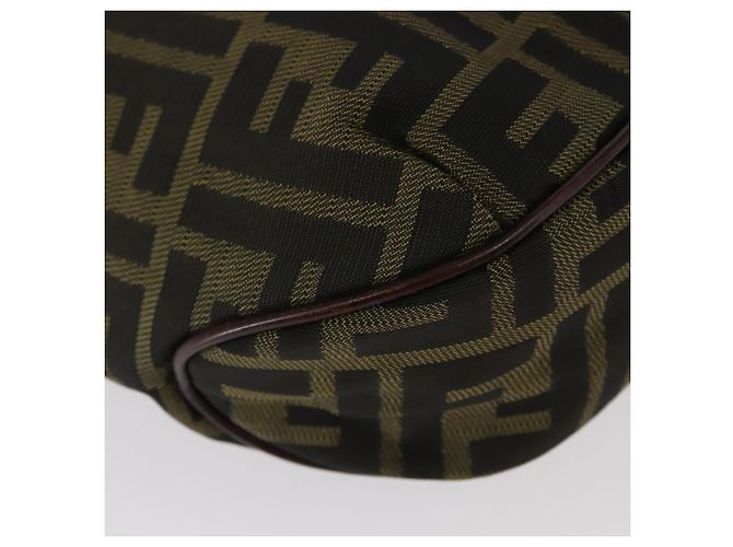 FENDI Zucca Canvas Handtasche braun schwarz Auth 161357 - Ansicht 15