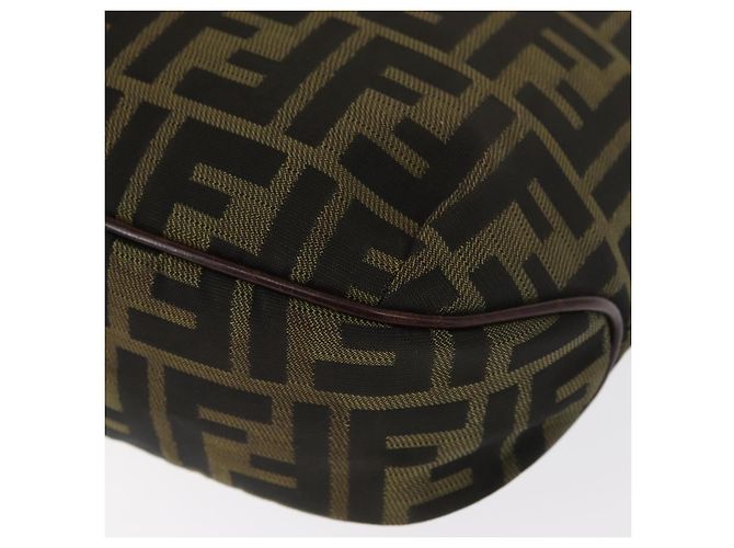 FENDI Zucca Canvas Handtasche braun schwarz Auth 161357 - Ansicht 16