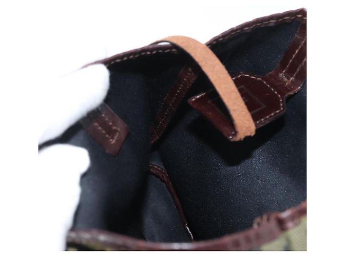 FENDI Zucca Canvas Handtasche braun schwarz Auth 161357 - Ansicht 18