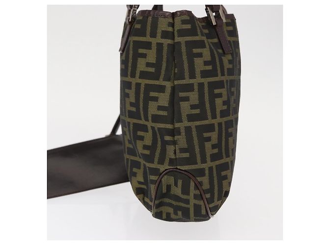 FENDI Zucca Canvas Handtasche braun schwarz Auth 161357 - Ansicht 3