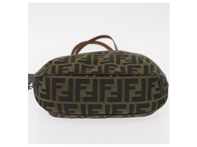 FENDI Zucca Canvas Handtasche braun schwarz Auth 161357 - Ansicht 5