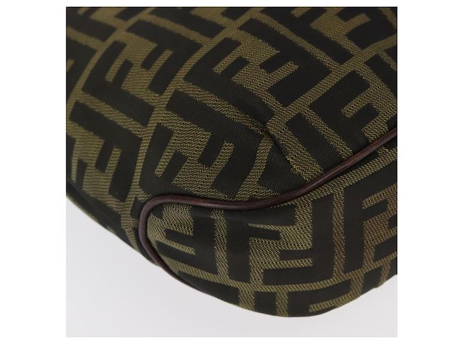 FENDI Zucca Canvas Handtasche braun schwarz Auth 161357 - Ansicht 9