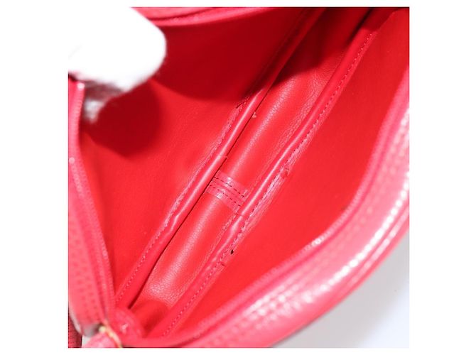 Christian Dior Schultertasche aus Leder Rot Gold Auth 161188 Golden - Ansicht 12