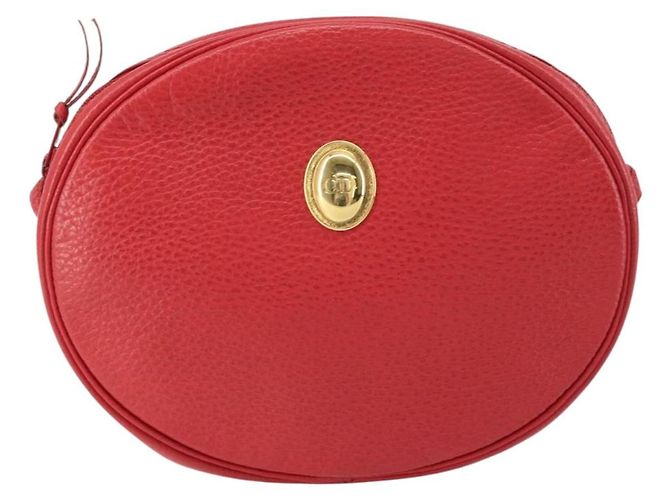 Christian Dior Schultertasche aus Leder Rot Gold Auth 161188 Golden - Ansicht 13