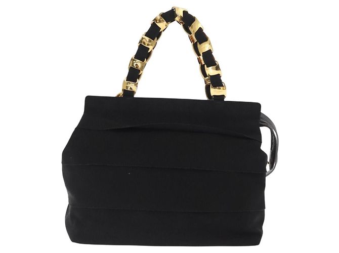 Borsa Vala in tela 2way nera Auth 160689 di Salvatore Ferragamo Nero - vista 13