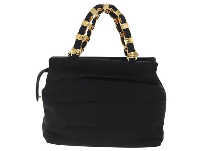 Borsa Vala in tela 2way nera Auth 160689 di Salvatore Ferragamo Nero - vista 2