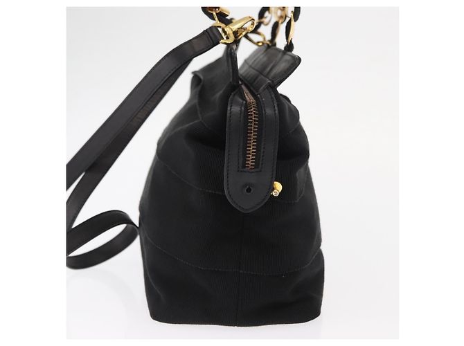 Borsa Vala in tela 2way nera Auth 160689 di Salvatore Ferragamo Nero - vista 3