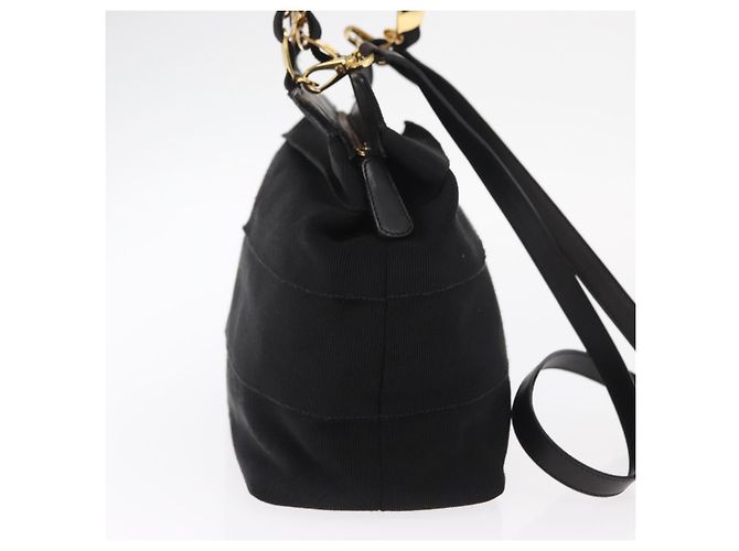 Borsa Vala in tela 2way nera Auth 160689 di Salvatore Ferragamo Nero - vista 4