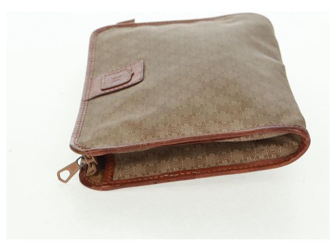 Céline Borsa in tela Macadam CELINE in pelle PVC e camoscio 3 pezzi beige arancione Auth 158541 - vista 11