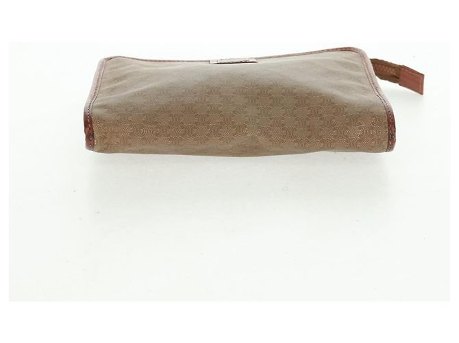 Céline Borsa in tela Macadam CELINE in pelle PVC e camoscio 3 pezzi beige arancione Auth 158541 - vista 13