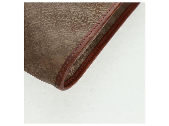 Céline Borsa in tela Macadam CELINE in pelle PVC e camoscio 3 pezzi beige arancione Auth 158541 - vista 14