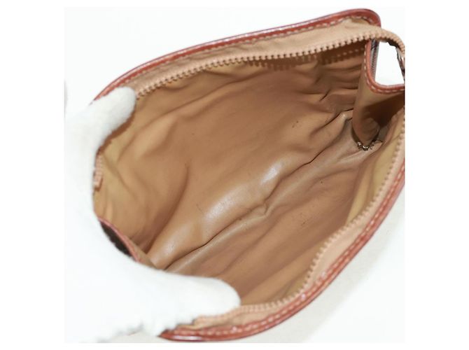 Céline Borsa in tela Macadam CELINE in pelle PVC e camoscio 3 pezzi beige arancione Auth 158541 - vista 17