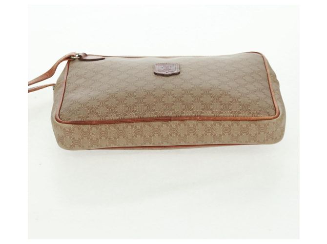 Céline Borsa in tela Macadam CELINE in pelle PVC e camoscio 3 pezzi beige arancione Auth 158541 - vista 23