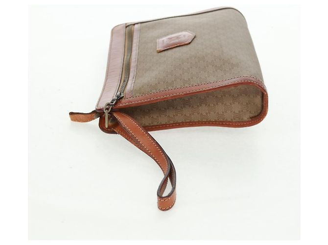 Céline Borsa in tela Macadam CELINE in pelle PVC e camoscio 3 pezzi beige arancione Auth 158541 - vista 4