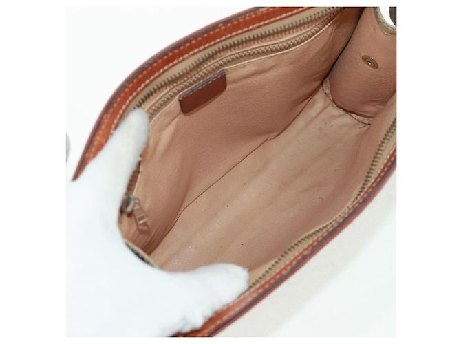 Céline Borsa in tela Macadam CELINE in pelle PVC e camoscio 3 pezzi beige arancione Auth 158541 - vista 8