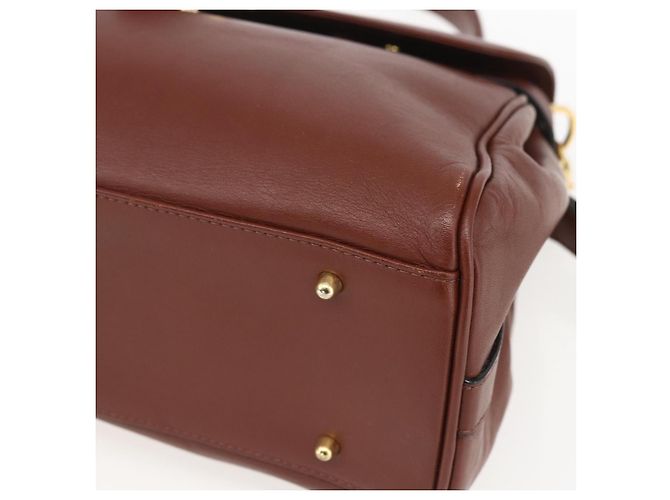 VALENTINO Handtasche aus Leder 2 in 1 Braun Gold Auth hk3311 Golden - Ansicht 10