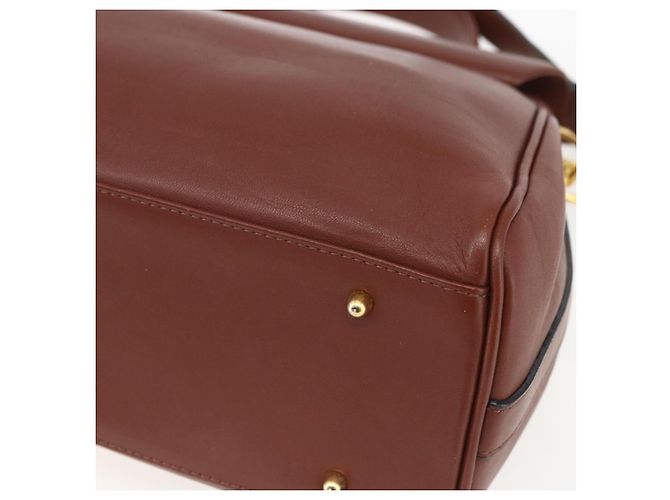 VALENTINO Handtasche aus Leder 2 in 1 Braun Gold Auth hk3311 Golden - Ansicht 16