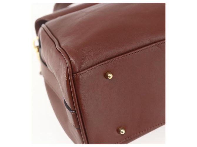 VALENTINO Handtasche aus Leder 2 in 1 Braun Gold Auth hk3311 Golden - Ansicht 17