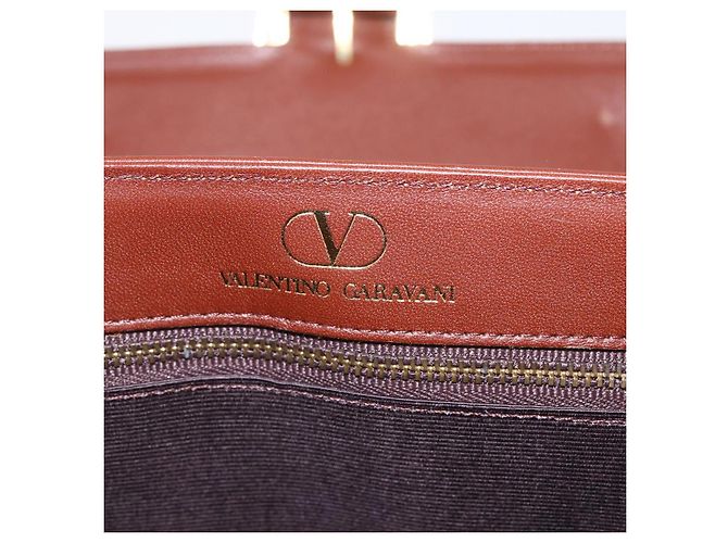 VALENTINO Handtasche aus Leder 2 in 1 Braun Gold Auth hk3311 Golden - Ansicht 19
