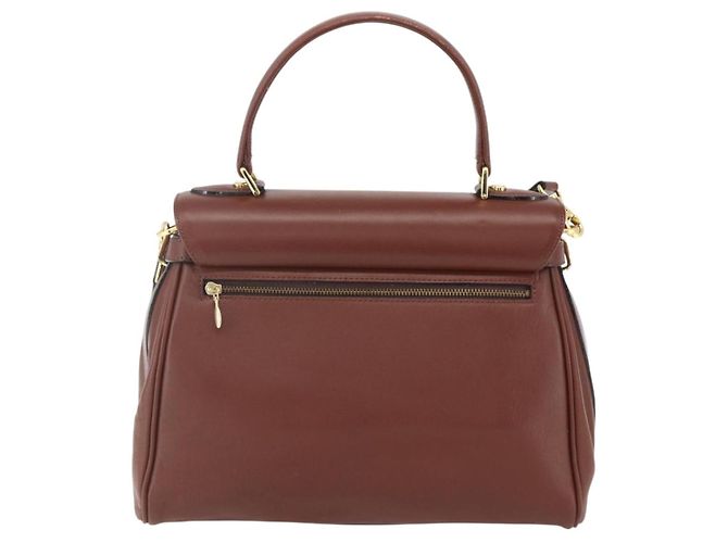 VALENTINO Handtasche aus Leder 2 in 1 Braun Gold Auth hk3311 Golden - Ansicht 2