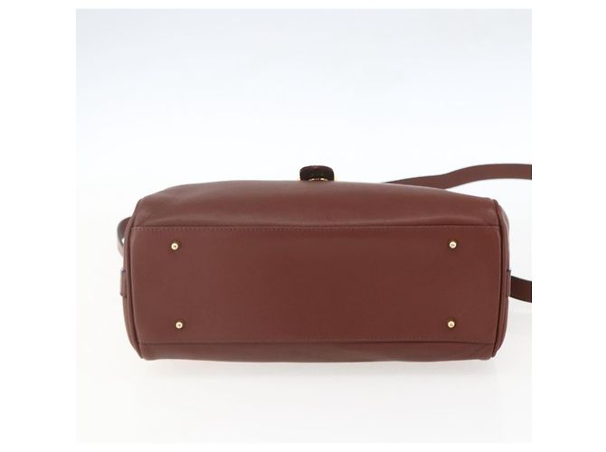 VALENTINO Handtasche aus Leder 2 in 1 Braun Gold Auth hk3311 Golden - Ansicht 5