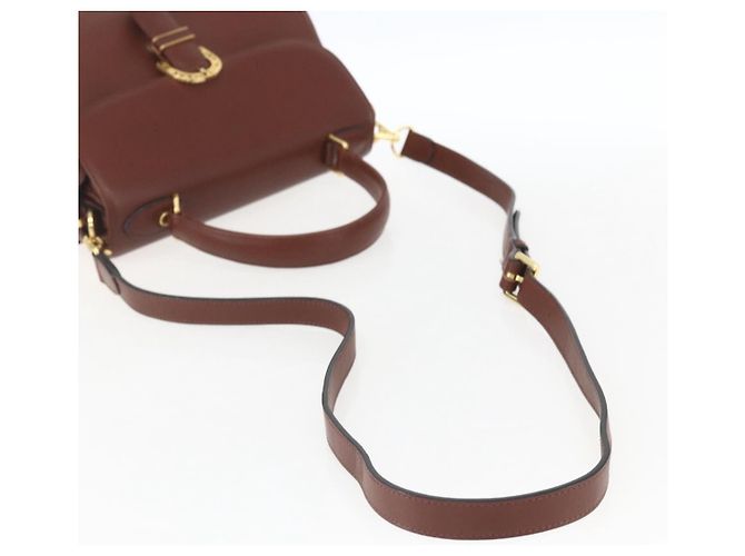 VALENTINO Handtasche aus Leder 2 in 1 Braun Gold Auth hk3311 Golden - Ansicht 8