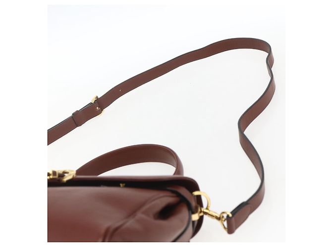 VALENTINO Handtasche aus Leder 2 in 1 Braun Gold Auth hk3311 Golden - Ansicht 9