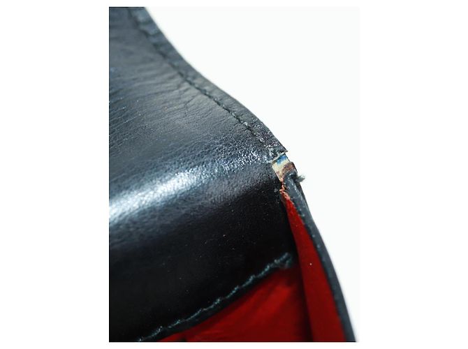 Céline Borsa a mano Celine Circle in pelle 2 in 1 nera e oro Auth 160826 Nero D'oro - vista 11
