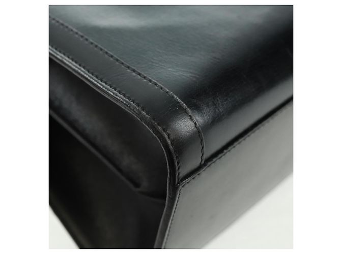 Céline Borsa a mano Celine Circle in pelle 2 in 1 nera e oro Auth 160826 Nero D'oro - vista 18