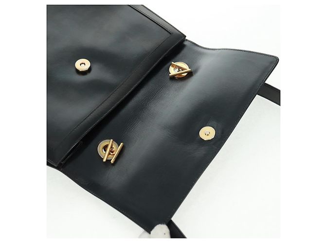 Céline Borsa a mano Celine Circle in pelle 2 in 1 nera e oro Auth 160826 Nero D'oro - vista 22