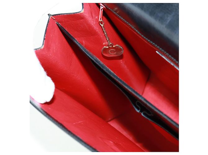 Céline Borsa a mano Celine Circle in pelle 2 in 1 nera e oro Auth 160826 Nero D'oro - vista 24