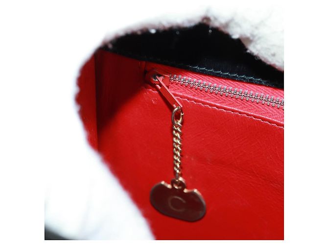 Céline Borsa a mano Celine Circle in pelle 2 in 1 nera e oro Auth 160826 Nero D'oro - vista 25