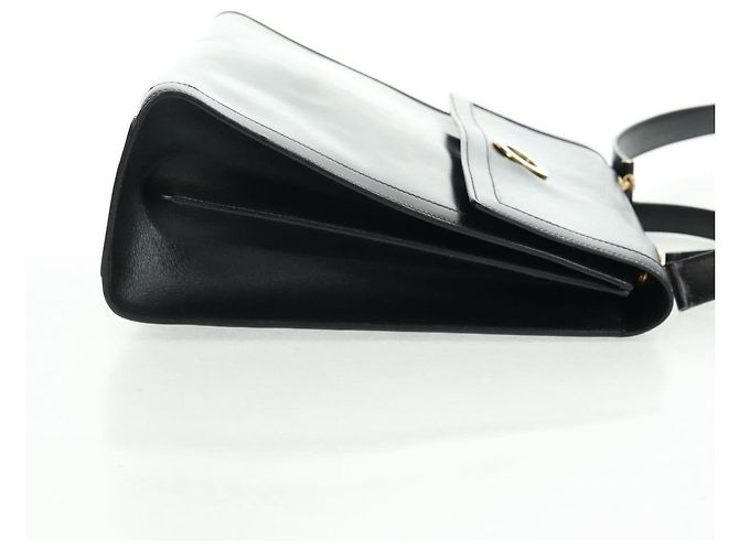 Céline Borsa a mano Celine Circle in pelle 2 in 1 nera e oro Auth 160826 Nero D'oro - vista 4