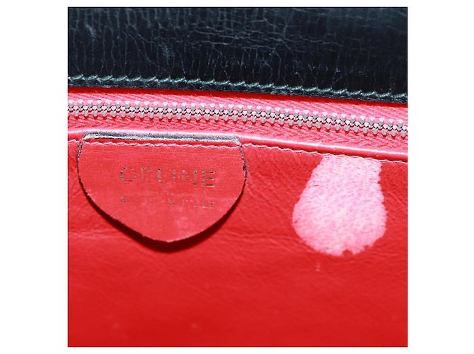 Céline Borsa a mano Celine Circle in pelle 2 in 1 nera e oro Auth 160826 Nero D'oro - vista 9