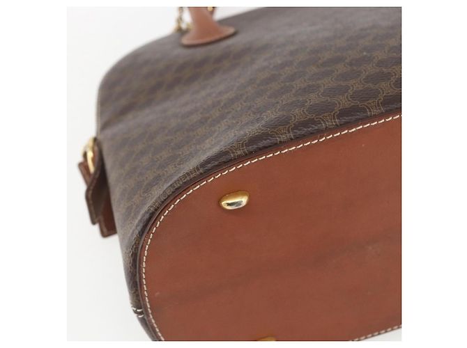Céline Borsa a mano in tela Macadam CELINE in pelle PVC marrone e oro Auth 162250 D'oro - vista 15
