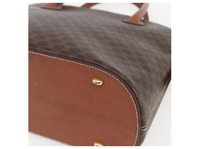 Céline Borsa a mano in tela Macadam CELINE in pelle PVC marrone e oro Auth 162250 D'oro - vista 16