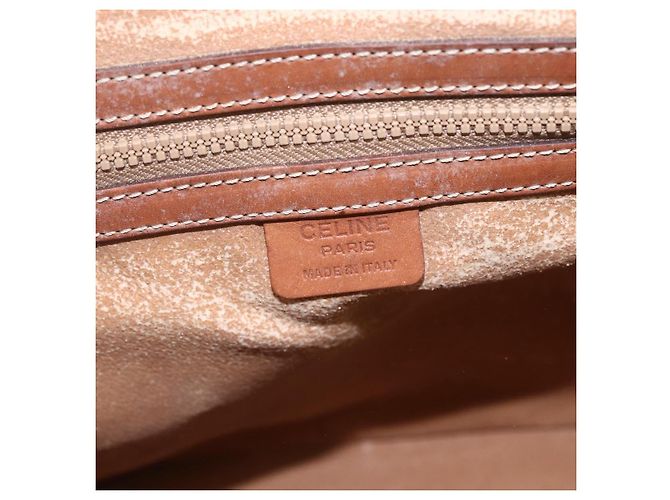 Céline Borsa a mano in tela Macadam CELINE in pelle PVC marrone e oro Auth 162250 D'oro - vista 19