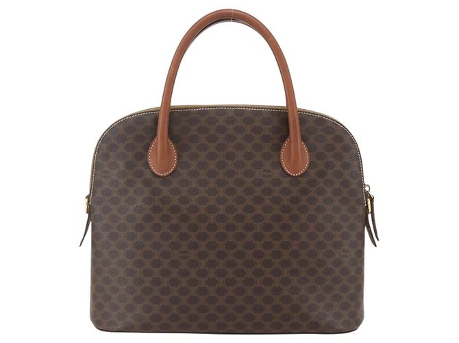 Céline Borsa a mano in tela Macadam CELINE in pelle PVC marrone e oro Auth 162250 D'oro - vista 2