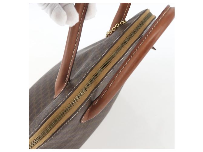 Céline Borsa a mano in tela Macadam CELINE in pelle PVC marrone e oro Auth 162250 D'oro - vista 6