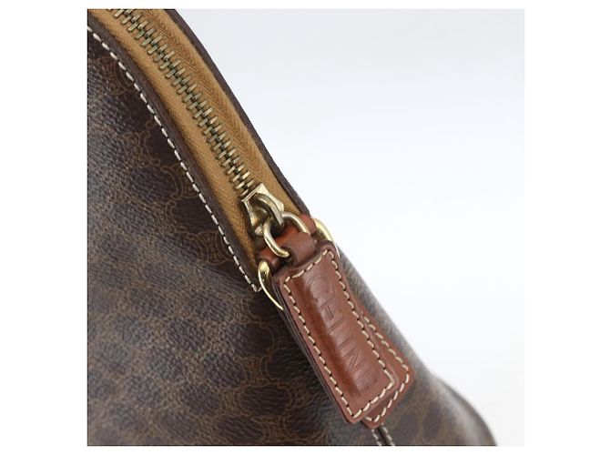 Céline Borsa a mano in tela Macadam CELINE in pelle PVC marrone e oro Auth 162250 D'oro - vista 9